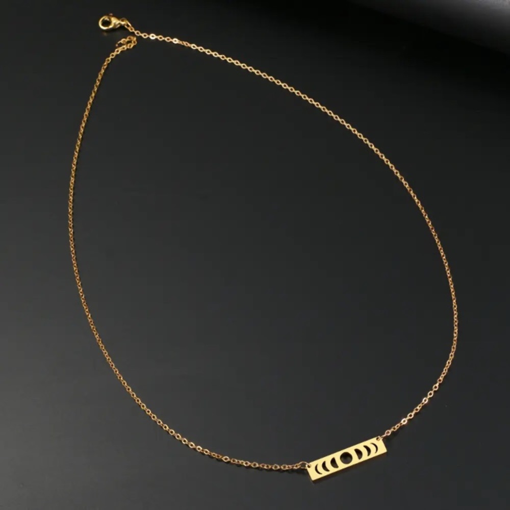 ⚜️[𝟯/$𝟭𝟴]⚜️NEW Moon Phases Charm Stainless Steel Necklace - Picture 6 of 10